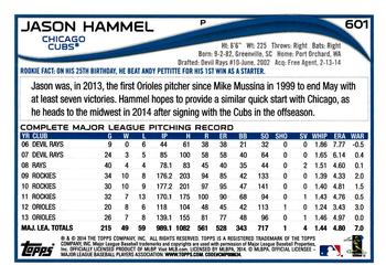 2014 Topps #601 Jason Hammel Back