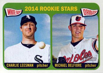 2014 Topps Heritage #74 White Sox/Orioles Rookie Stars (Charlie Leesman / Michael Belfiore) Front