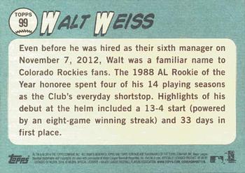2014 Topps Heritage #99 Walt Weiss Back