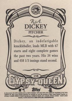 2014 Topps Gypsy Queen #158 R.A. Dickey Back