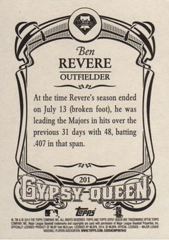 2014 Topps Gypsy Queen #201 Ben Revere Back