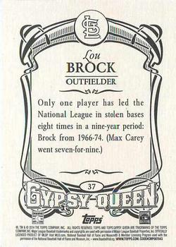 2014 Topps Gypsy Queen #37 Lou Brock Back