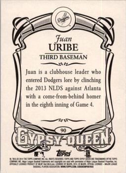 2014 Topps Gypsy Queen #90 Juan Uribe Back