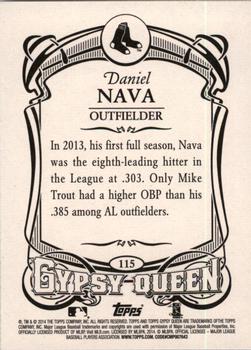 2014 Topps Gypsy Queen #115 Daniel Nava Back