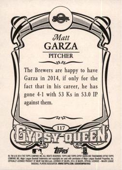 2014 Topps Gypsy Queen #117 Matt Garza Back