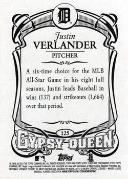 2014 Topps Gypsy Queen #125 Justin Verlander Back