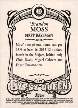 2014 Topps Gypsy Queen #219 Brandon Moss Back