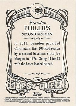 2014 Topps Gypsy Queen #228 Brandon Phillips Back