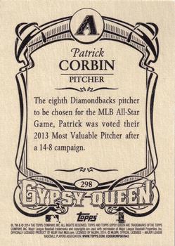 2014 Topps Gypsy Queen #298 Patrick Corbin Back