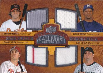 2008 Upper Deck Ballpark Collection #240 Brian Roberts / Rickie Weeks / Chase Utley / Dan Uggla Front