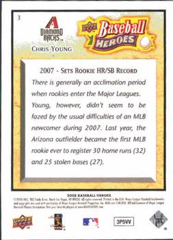2008 Upper Deck Baseball Heroes #3 Chris Young Back