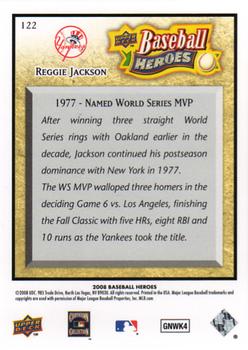 2008 Upper Deck Baseball Heroes #122 Reggie Jackson Back