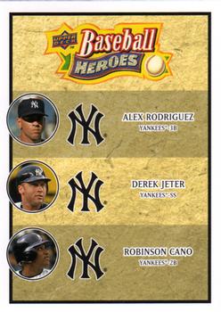 2008 Upper Deck Baseball Heroes #188 Alex Rodriguez / Derek Jeter / Robinson Cano Front