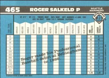 1990 Bowman - Limited Edition (Tiffany) #465 Roger Salkeld Back