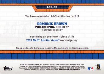 2013 Topps Update - All-Star Stitches #ASR-DB Domonic Brown Back