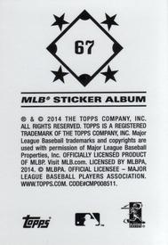 2014 Topps Stickers #67 Justin Verlander Back