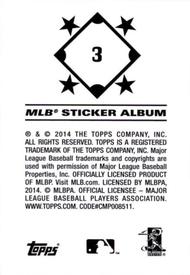 2014 Topps Stickers #3 Nick Markakis Back