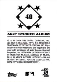 2014 Topps Stickers #40 Brett Lawrie Back