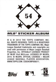 2014 Topps Stickers #54 White Sox Mascot Back