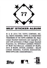 2014 Topps Stickers #77 James Shields Back