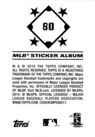 2014 Topps Stickers #80 Mike Moustakas Back