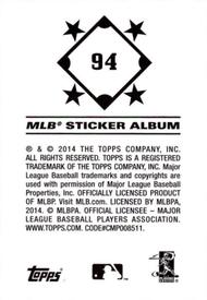 2014 Topps Stickers #94 C.J. Wilson Back