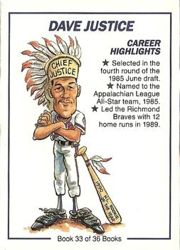 1991 Line Drive Collect-a-Books #33 Dave Justice Back