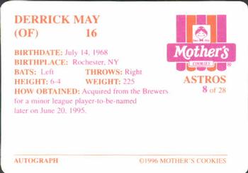 1996 Mother's Cookies Houston Astros #8 Derrick May Back