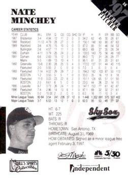 1997 Colorado Springs Sky Sox #16 Nate Minchey Back