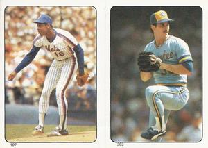1985 Topps Stickers #107 / 293 Dwight Gooden / Moose Haas Front