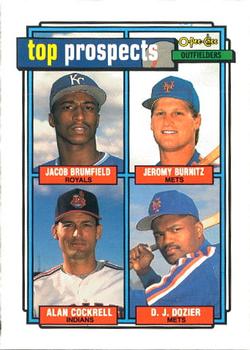 1992 O-Pee-Chee #591 1992 Prospects OF (Jeromy Burnitz / Jacob Brumfield / Alan Cockrell / D.J. Dozier) Front