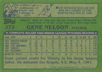 1982 Topps #373 Gene Nelson Back