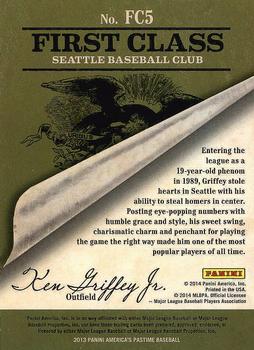 2013 Panini America's Pastime - First Class #FC5 Ken Griffey Jr. Back