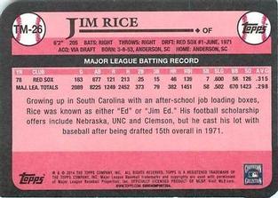 2014 Topps - 1989 Topps Die Cut Minis #TM-26 Jim Rice Back