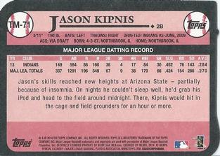 2014 Topps - 1989 Topps Die Cut Minis #TM-71 Jason Kipnis Back