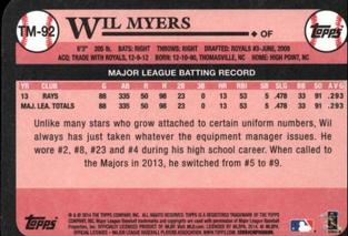 2014 Topps - 1989 Topps Die Cut Minis #TM-92 Wil Myers Back