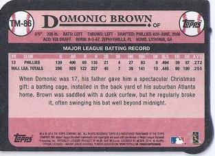 2014 Topps - 1989 Topps Die Cut Minis #TM-86 Domonic Brown Back