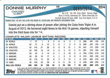 2014 Topps - Gold #354 Donnie Murphy Back