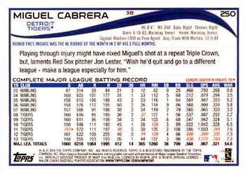 2014 Topps - Blue #250 Miguel Cabrera Back