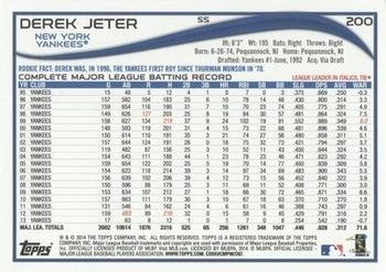 2014 Topps - Green #200 Derek Jeter Back