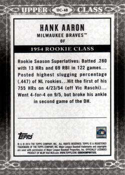 2014 Topps - Upper Class #UC-48 Hank Aaron Back