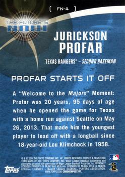 2014 Topps - The Future is Now #FN-4 Jurickson Profar Back