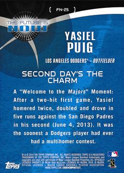 2014 Topps - The Future is Now #FN-25 Yasiel Puig Back