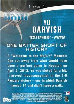 2014 Topps - The Future is Now #FN-28 Yu Darvish Back