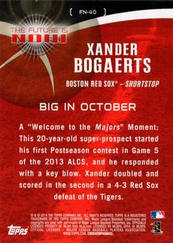 2014 Topps - The Future is Now #FN-40 Xander Bogaerts Back