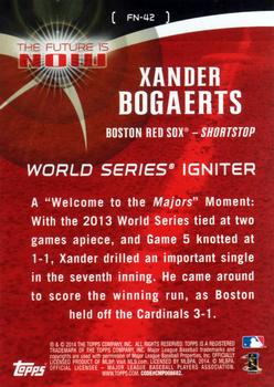 2014 Topps - The Future is Now #FN-42 Xander Bogaerts Back