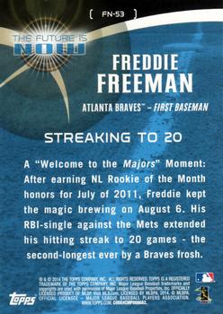 2014 Topps - The Future is Now #FN-53 Freddie Freeman Back