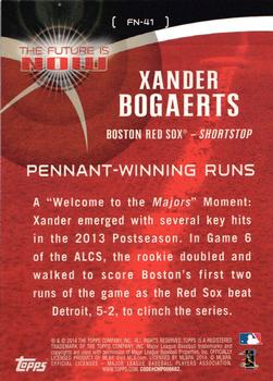 2014 Topps - The Future is Now #FN-41 Xander Bogaerts Back