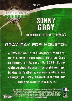 2014 Topps - The Future is Now #FN-47 Sonny Gray Back