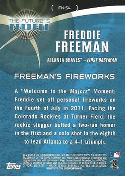 2014 Topps - The Future is Now #FN-54 Freddie Freeman Back